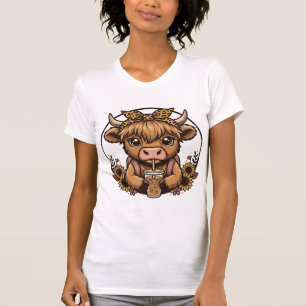 T-shirt vintage à fleur de tournesol de café de va
