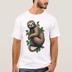 T-shirt vintage à motif de paresseux rétro (4)