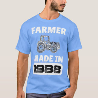 T-shirt Vintage Agriculteur Né En 1938 35 Ans Pères D