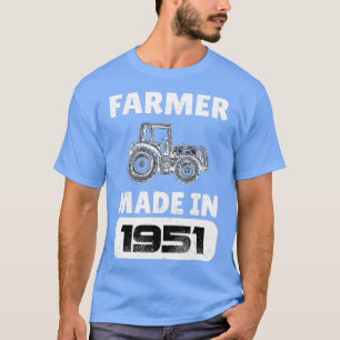 T-shirt Vintage Agriculteur Né En 1951 72 Ans Pères D