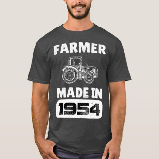 T-shirt Vintage Agriculteur Né En 1954 69 Ans Pères D