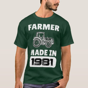 T-shirt Vintage Agriculteur Né En 1981 42 Ans Pères D