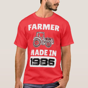 T-shirt Vintage Agriculteur Né En 1986 37 Ans Pères D