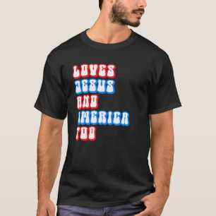 T-shirt Vintage aime Jésus et l'Amérique aussi