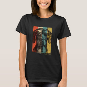 T-shirt Vintage Allemand Pointeur Cheval Chien Maman Papa 