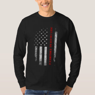 T-shirt Vintage American Flag Mécanical Engineer Apparel