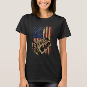 T-shirt Vintage American USA Drapeau Retro Auto Engineer C
