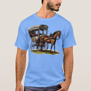 T-shirt Vintage Amish Buggy Horse Buggy Wagon Transats rur