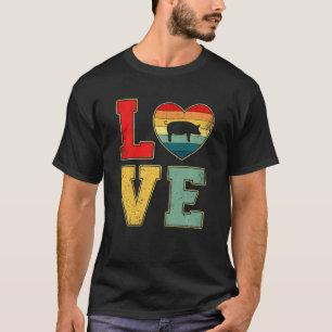 T-shirt Vintage Amour Cochon Retro les années 70 80s La fe