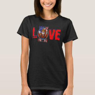 T-shirt Vintage Amour Fier Américain Drapeau Fermier 4 Jui