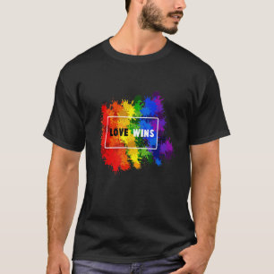 T-shirt Vintage Amour gagne Rainbow Pride Lesbian Gay Lgbt
