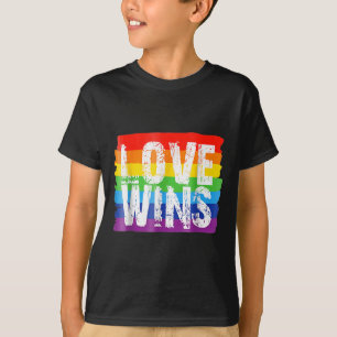 T-shirt Vintage Amour Win Arc en Ciel de Paix Pride Lesbia