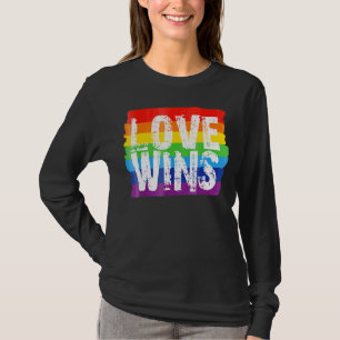 T-shirt Vintage Amour Win Arc en Ciel de Paix Pride Lesbia