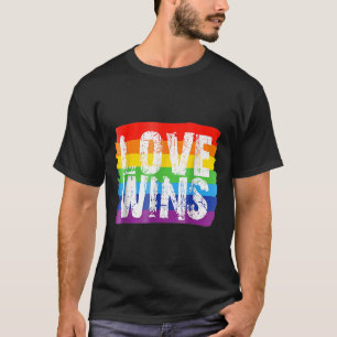 T-shirt Vintage Amour Win Arc en Ciel de Paix Pride Lesbia