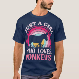 T-shirt Vintage Amoureux De L'Âne Rétro Juste Une Fille Qu
