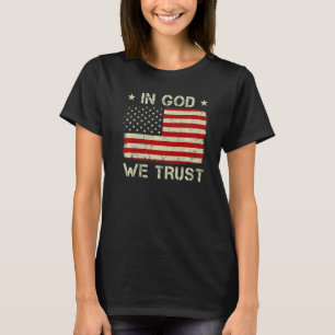 T-shirt Vintage Ancien Drapeau Américain En Dieu Nous Fais