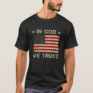 T-shirt Vintage Ancien Drapeau Américain En Dieu Nous Fais