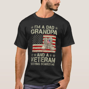 T-shirt Vintage Ancien Drapeau Américain Je suis Papa Papi