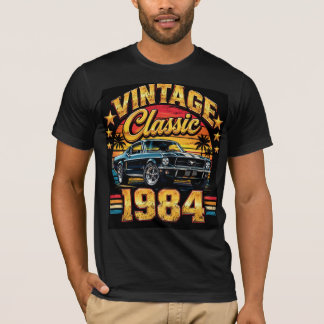 T-shirt Vintage Année 1984 Voiture 40 Ans Anniversaire