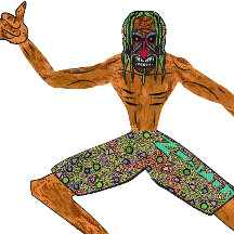 Vintage années 90 Tiki de surf décalé dessin animé