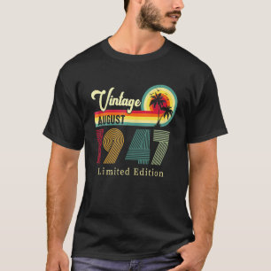 T-shirt Vintage Août 1947 Anniversaire Sur La Plage 75ème