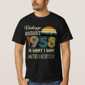 T-shirt vintage août 1958 - Anniversaire de style 
