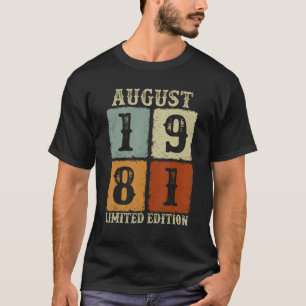 T-shirt Vintage août 1981 41e anniversaire 41 ans Hommes