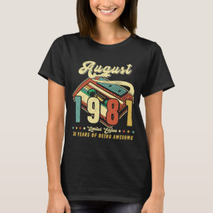T-shirt Vintage AOÛT 1981 Fait en 1981 39e anniversaire 39