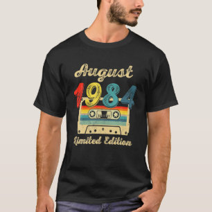 T-shirt Vintage Août 1984 Bande De Cassette 37E Anniversa