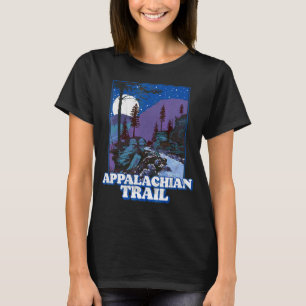 T-shirt Vintage Appalachian Trail Night Scene Mountain Ret