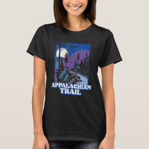 T-shirt Vintage Appalachian Trail Night Scene Mountain Ret