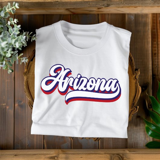 T-shirt Vintage Arizona rouge blanc et bleu