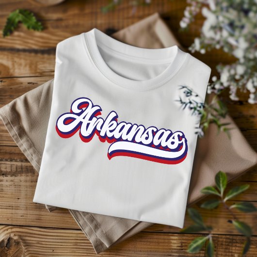 T-shirt Vintage Arkansas rouge blanc et bleu