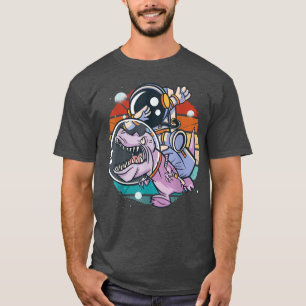 T-shirt Vintage astronaute drôle dabbing sur un t-rex
