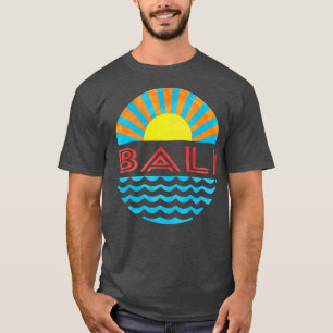 T-shirt Vintage Bali Beach Sun Et Vagues
