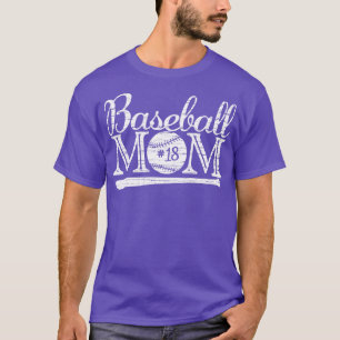 T-shirt Vintage Baseball Maman 18 Joueur favori Plus grand