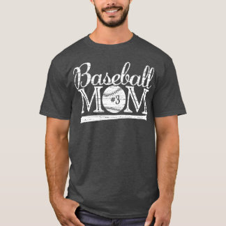 T-shirt Vintage Baseball Maman 3 Joueur favori Plus grand