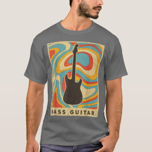 T-shirt Vintage Bass Guitare Lecteur Musique Retro Poster