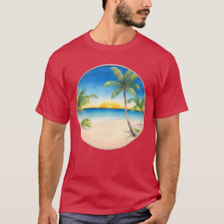 T-shirt Vintage Beach Landscape retro