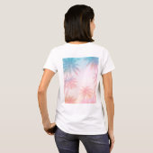 T-shirt Vintage Beach Sunset Palm Trees Pastel             (Dos entier)