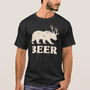 T-shirt Vintage Bear Deer=bière Edition limitée