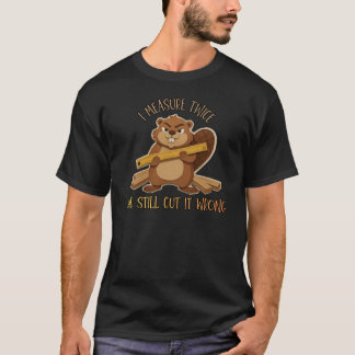 T-shirt Vintage Beaver Woodworker – Je mesure encore deux