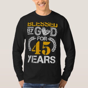 T-shirt Vintage béni par Dieu pendant 45 ans heureux 45e B