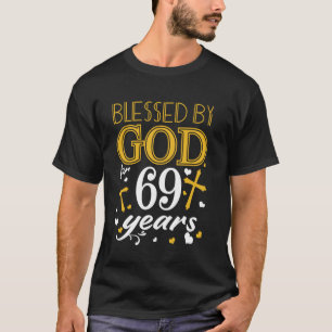 T-shirt Vintage béni par Dieu pendant 69 ans heureux 69e B