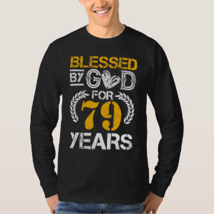 T-shirt Vintage béni par Dieu pendant 79 ans heureux 79e B
