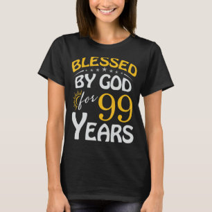 T-shirt Vintage béni par Dieu pendant 99 ans Joyeux 99e
