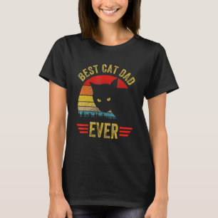 T-shirt Vintage Best Cat Dad Ever Glasses Retro Fathers Da