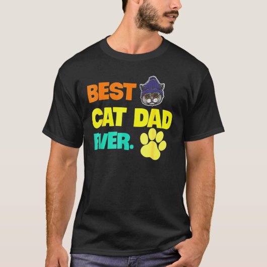 T-shirt Vintage Best Cat Papa (Devant)