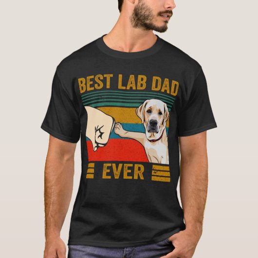T-shirt Vintage Best Lab Dad (Devant)