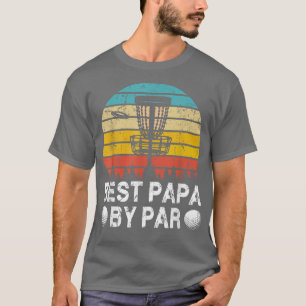 T-shirt Vintage Best Papa By Par Disc Golf Fathers